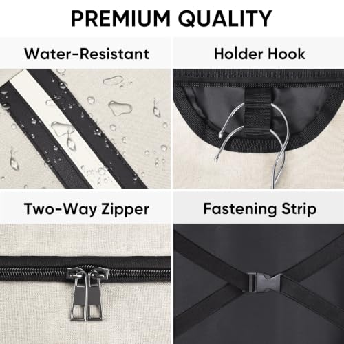 BALEINE Garment Bags for Travel, Water Resistant Carry on Suit Bag - color: Beige, size: 42"