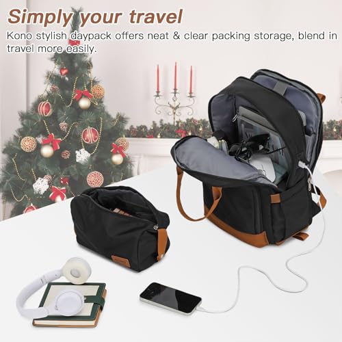Kono Luggage Set 3 Piece Carry On Hardside Luggage with Spinner Wheels - color: Apricot Black, size: 20-inch/Bp/Tb