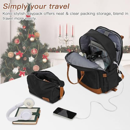 Kono Luggage Set 3 Piece Carry On Hardside Luggage with Spinner Wheels - color: Apricot Black, size: 20-inch/Bp/Tb