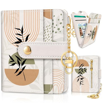 Jogjam Abstract Boho Leaves Rfid Women Wallet, Small Credit Card Holder - color: Boho Leaves