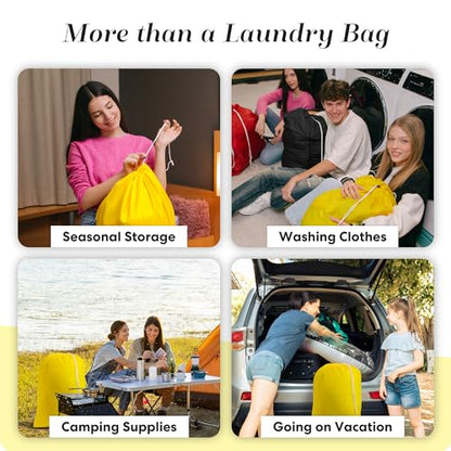 Handy Laundry XL Nylon Laundry Bag 22"x32" 2-Pack, Heavy Duty, Yellow - color: Yellow, size: 22" x 32" (Pack of 2)
