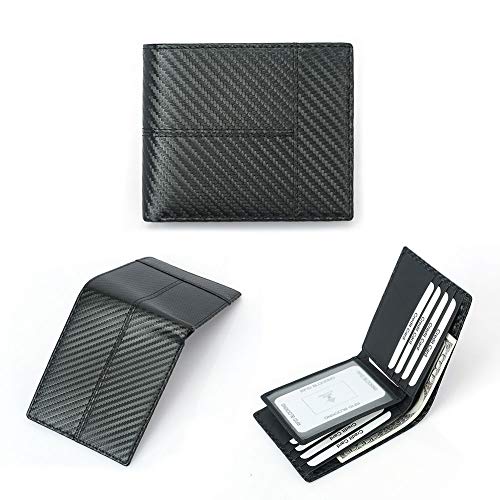 MINTEGRA RFID Blocking Card Wallet Minimalist Clutch Wallets Carbon Fiber Slim Card Holders with Cash Slot