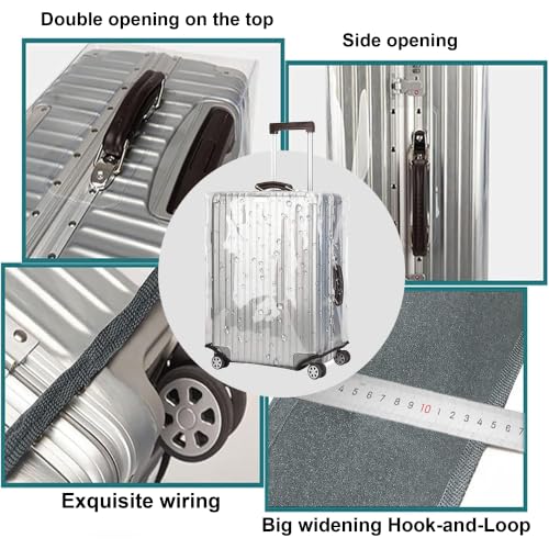 30 Inch Waterproof Clear Suitcase Cover (Gray Trim) - color: Gray Trim-0.4mm, size: 30" Suitcase Cover.