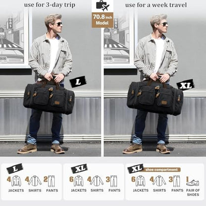 Gonex Duffle Bag for Travel, Expandable 60L Overnight Weekender Gym Bag - color: Dark Grey, size: X-Large-60l