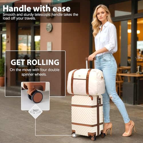 Coolife PC Hardshell Luggage, TSA Lock, Spinner Wheels, 3-Piece Set - color: Dark Green, size: 6 piece set