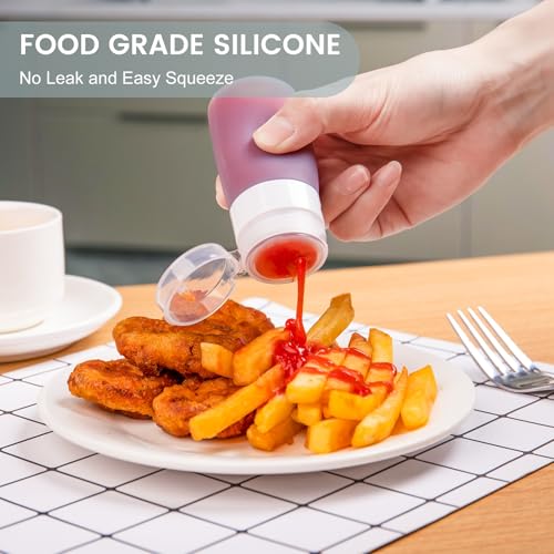 MICEBAY 2 oz Condiment Squeeze Bottles, Leakproof Salad Dressing Container - color: Gray, size: 2 OZ