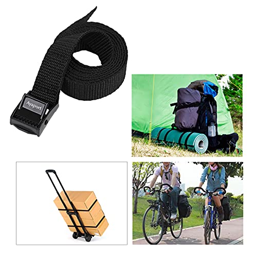 Ayaport Adjustable Lashing Straps with Buckles 0.75" x 6', 4 Pack - color: Black, size: 0.75'' x 6'