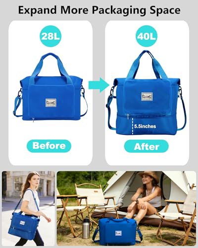 Foldable Travel Bag,Travel Duffle Bag,Foldable Duffle Bag for Travel - color: Blue
