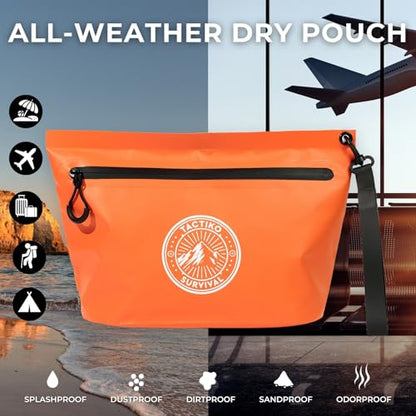 Tactiko 3L Heavy-Duty Zipper Pouch – Splash-Resistant Gear Organizer - color: Orange
