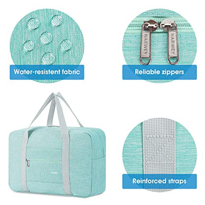 Narway Personal Item Travel Bag, Foldable Carry on Duffle Bag for Women Men - color: AA-Thick Mint Green