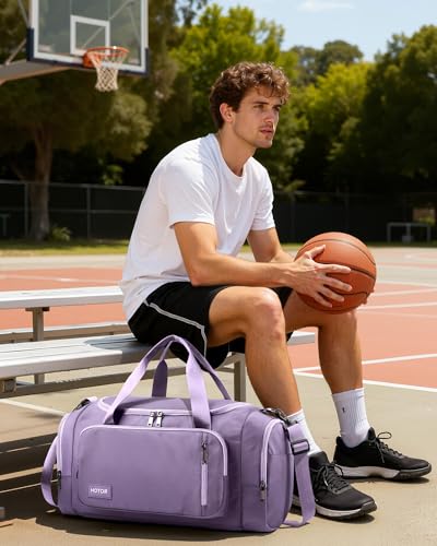 HOTOR Gym Bag, Duffle Bag with Shoe Compartment, Purple 20.5x11x10.6 Inch - color: Purple, size: 20.5" x 11.0" x 10.6"