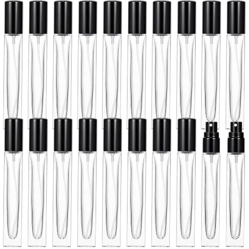 20 Pcs Refillable Perfume Spray Bottles With Glass Atomizer, 10 Ml Mini Travel Perfume Containers Empty Leak-Proof Portable Atomizer Pump Set For Cosmetic And Toiletries