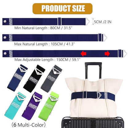 SOWPOPY Travel Belt Luggage Straps for Carry On Bag, Suitcases - color: DK-Blue