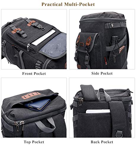 WITZMAN Travel Backpack for Men Women Carry-on Airline Approved - color: Black