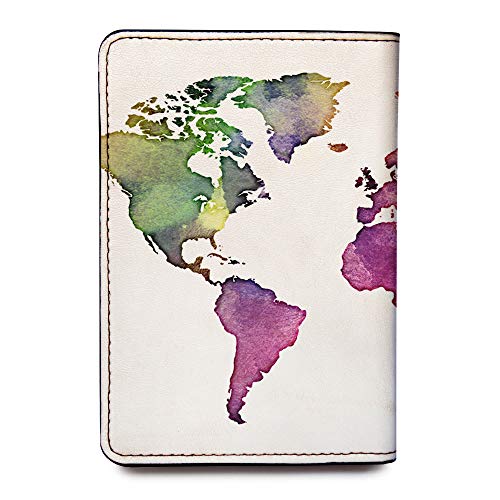 Personalized Passport Holder - Custom Vegan Leather RFID Passport Cover - color: See The World