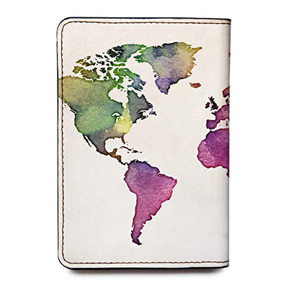 Personalized Passport Holder - Custom Vegan Leather RFID Passport Cover - color: See The World
