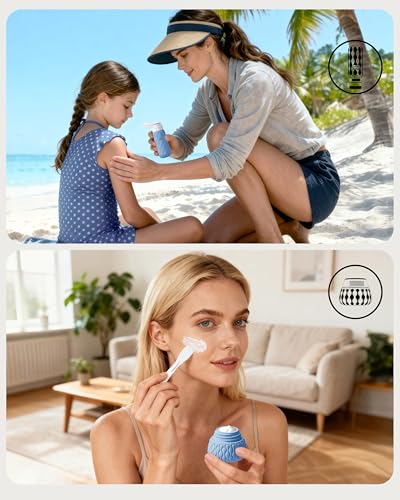 Travel Bottles for Toiletries Silicone Travel Size Containers 3.4oz 1.7oz - color: Ocean Wave