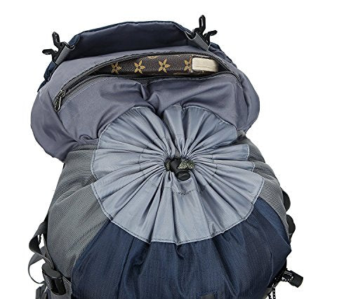 WoneNice 50L(45+5) Waterproof Hiking Backpack Outdoor Daypack w/Rain Cover - color: Sapphire Blue