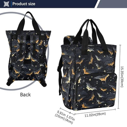 MNSRUU Diaper Bag Gothic Skull Bat Large Capacity Changing Backpack Multifunction Travel Tote Nappy Bag Baby Diaper Backpack for Mom Dad - color: Skull I 4177