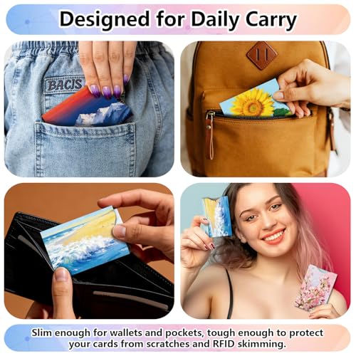 peacoblue 20PCS Scenery and Plants RFID Sleeves for Credit Cards - style: Flower and Scenery