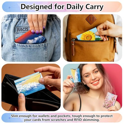 peacoblue 20PCS Scenery and Plants RFID Sleeves for Credit Cards - style: Flower and Scenery