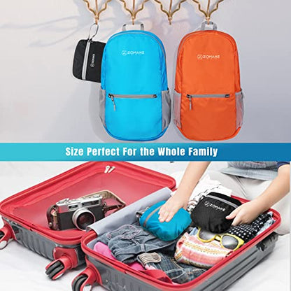 ZOMAKE Lightweight Packable Backpack, Foldable Small Travel Day Pack - color: B-light Blue