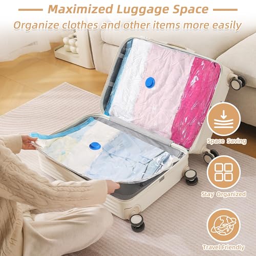 8 Pack Vacuum Storage Bag for Travel with Cordless Electric Pump, Medium - style: 8 Medium+Electric Pump