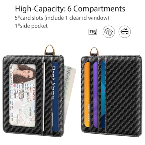 Slim Minimalist Pocket Credit Card Holder Wallet Men - color: Carbon Fiber