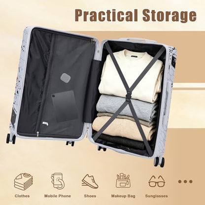 28 Inch Large PC Hard Shell Suitcase, Black - color: Black 28inch