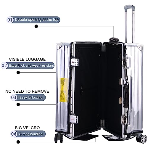 Veki Clear Suitcase Cover PVC Protector - color: Middle Open, size: 26inch