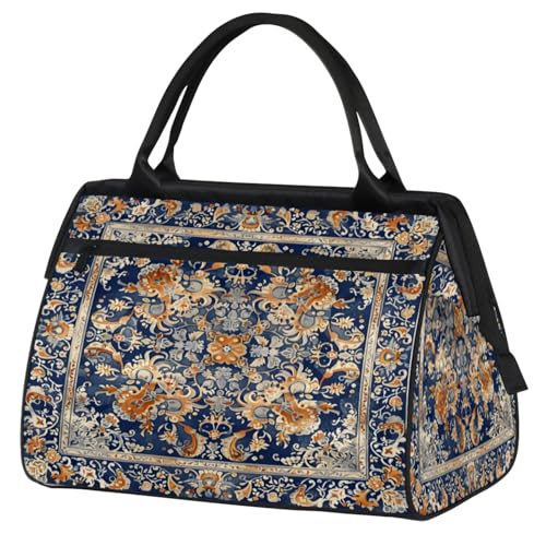 Carpet Pattern Weekender Overnight Bag for Women Travel Gym Sport - color: D 006