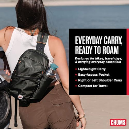 Chums Daytripper Hiking Sling Bag with Water Bottle Holder - color: Mushroom
