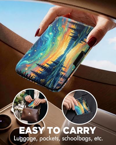 Maicican RFID Blocking Aluminum Credit Card Holder - color: Card holder wallet - Aurora Forest