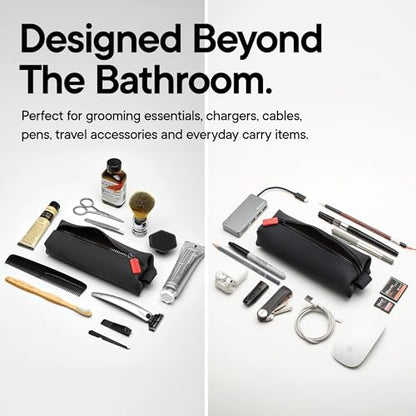 TOOLETRIES The Koby Dopp Kit Toiletry Bag- Mini 8.5" x 2.75" x 2", Charcoal - color: Charcoal, size: Mini 8.5” x 2.75” x 2”