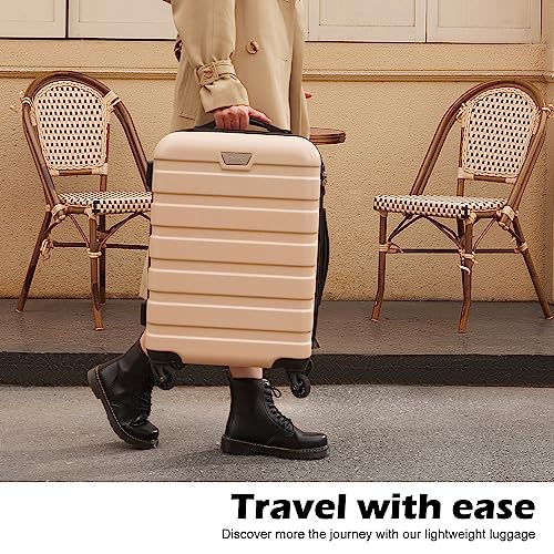 Coolife Luggage Set, Lightweight Durable Hardshell, 3 piece, Apple Green - color: Apple Green