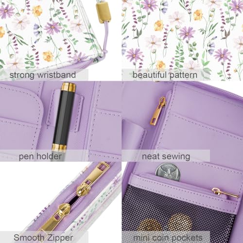 Family Passport Holder Wallet RFID Blocking Document Organizer - color: White Daisy