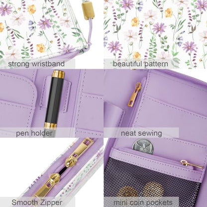 Family Passport Holder Wallet RFID Blocking Document Organizer - color: White Daisy