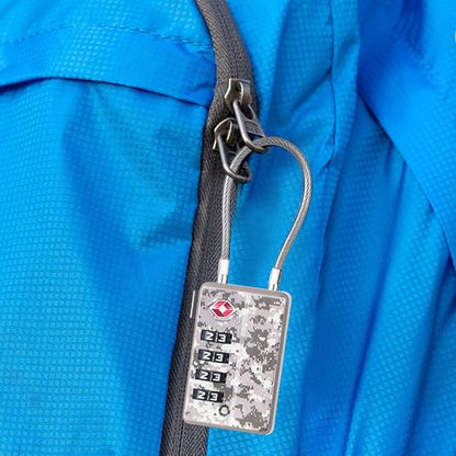 TSA Approved Cable Luggage Locks, Re-settable Combination with Alloy Body, Resettable 4-Digit Combination Padlock,Gym Locks,Toolbox Lock (1, Camouflage) (1, Camouflage)