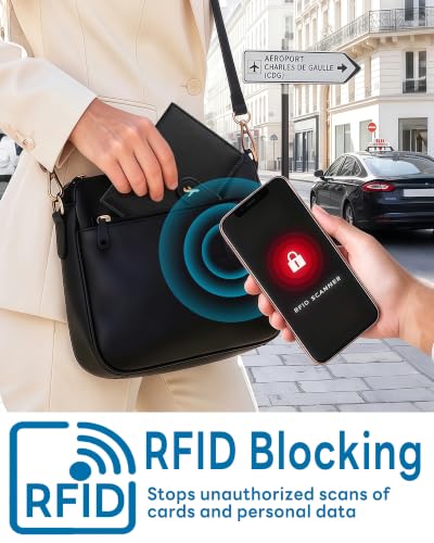 RFID Passport Holder with Tracker Slot, Leather Travel Wallet - color: Black