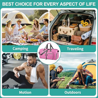 Dimayar 115L Foldable Duffle Bag, Travel & Weekend, Extended Trips - color: Rouge Pink, size: 115L