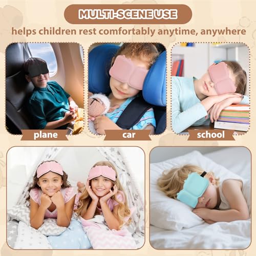 Kids Sleep Mask, 3D Contoured Eye Mask for Sleeping - color: Black