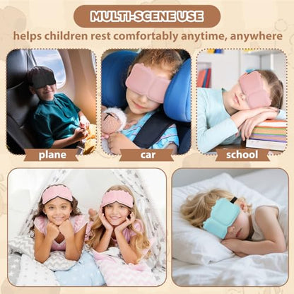 Kids Sleep Mask, 3D Contoured Eye Mask for Sleeping - color: Black