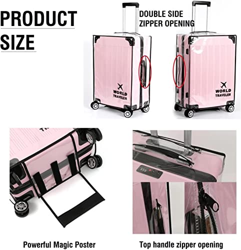 RF REENFAYA Suitcase Protector - Clear PVC Luggage Cover, Waterproof, Thicken (22inch) - size: 22inch