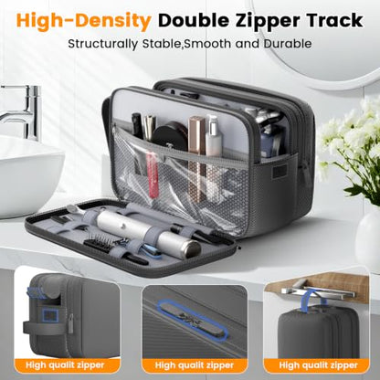 Travel Toiletry Bag, Waterproof Hanging Dopp Kit, Organizer for Men & Women - color: Grey