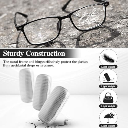 Hifot Metal Eyeglass Case Hard Shell, Aluminum Spectacles Box Sunglasses Case for Men Women, Reading Glasses Holder - color: Silver