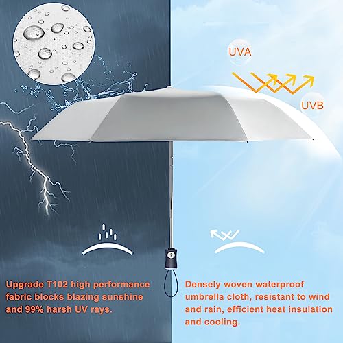 Cuby UV Sun Umbrella Compact Folding Umbrella lightweight Portable Manual Travel Umbrella for Rainproof & 99% UV Protection with Black Anti-UV Coating - color: Blue plaid