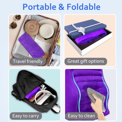 Inflatable Lumbar Pillow for Airplane Travel, S-Curve Lumbar Support Pillow