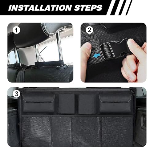 Car Trunk Organizer, Hanging Large Backseat Car Organizer Storage Bag Black - size: Style1