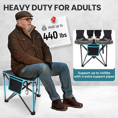FUNDANGO Folding Tripod Stool, Lightweight Portable Fishing Chair 440Lbs - color: Black Tripod-1 Pack