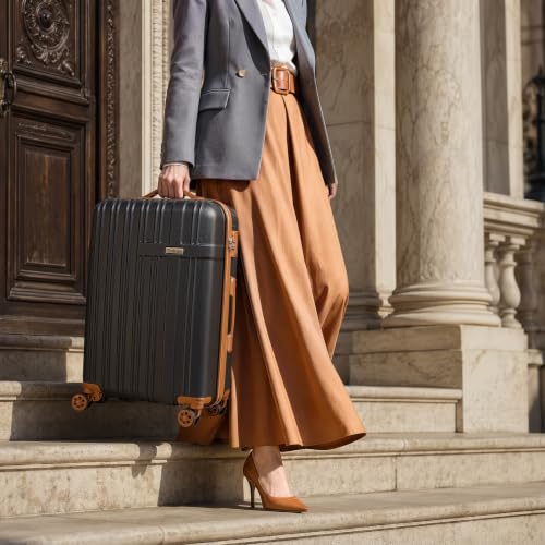 Luggage Sets 5 Pcs, Hardshell Lightweight Durable Suitcase With TSA-Lock - color: Burgundy